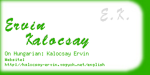 ervin kalocsay business card